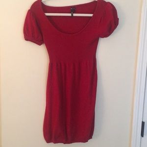 Knit short sleeve mini dress